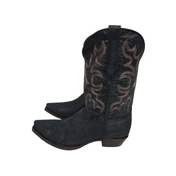 Dingo Men's DI 107 The Duke Snip Leather Pull On Western Boot Navy Size 11.5D - Picture 4 of 6